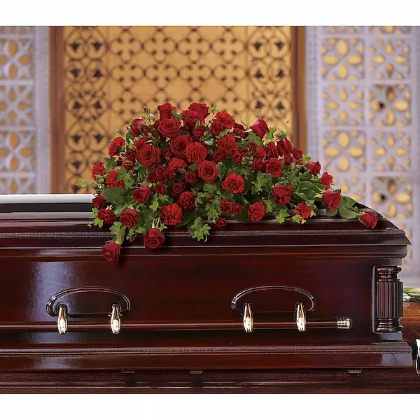 Red Rose Reverence Casket Spray - Image 2
