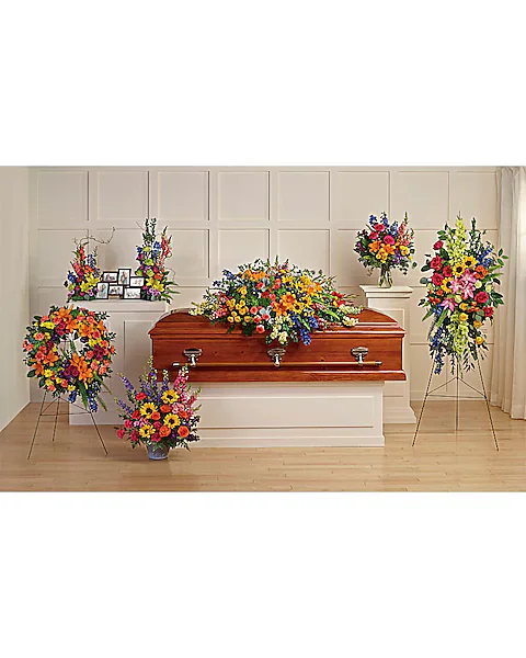 Teleflora's Colorful Reflections Collection Sympathy Arrangement